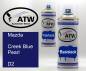 Preview: Mazda, Creek Blue Pearl, D2: 400ml Sprühdose + 400ml Klarlack - Set, von ATW Autoteile West.